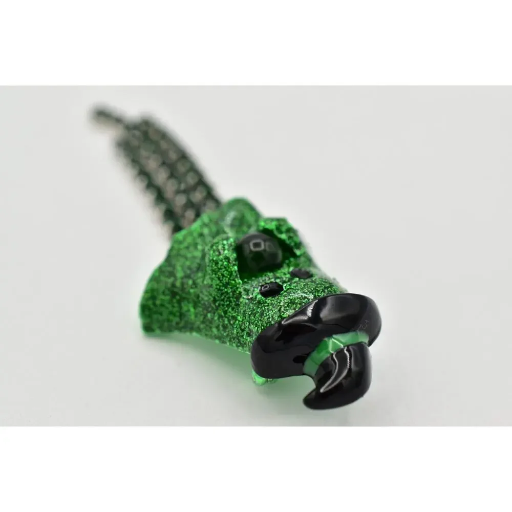 Betsey Johnson Green Ghost Witch Pin Brooch Halloween Green Crystal Glitter NWT